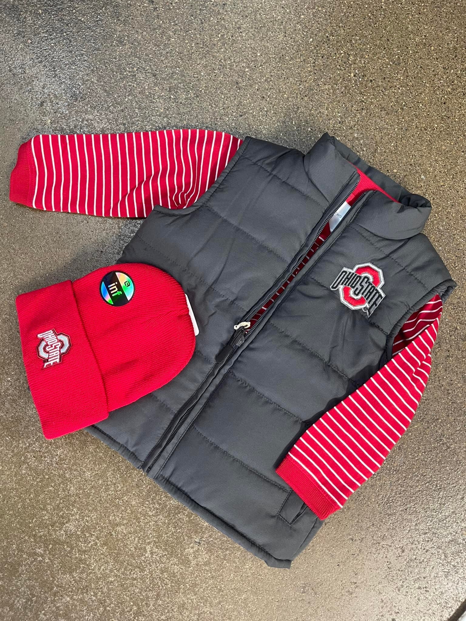 youth apparel, jacket and hat