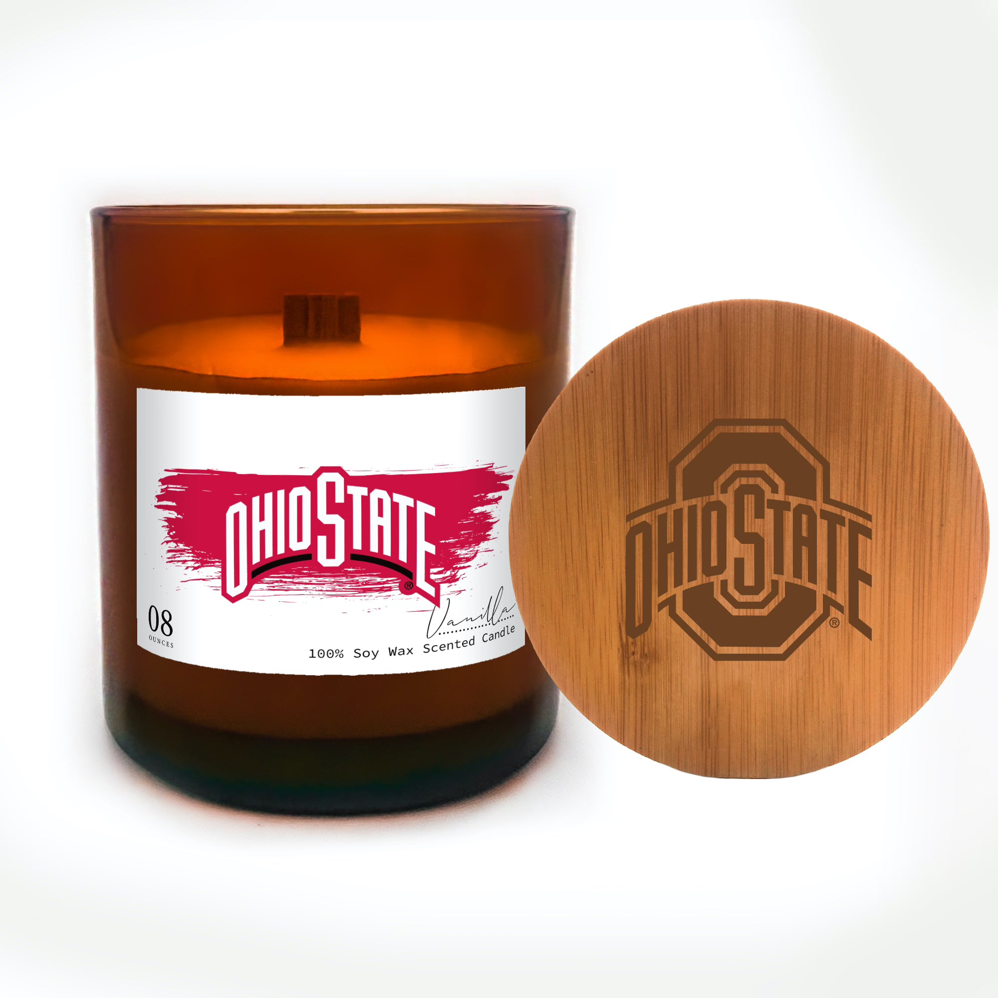 CANDLE WITH WOODEN LID