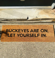 Scarlet and Gray Ohio State fan doormat with rubber backing