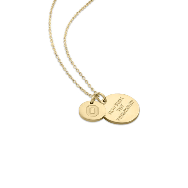 on chain OHIO STATE 18K GOLD COATED CHARM NECKLACE
