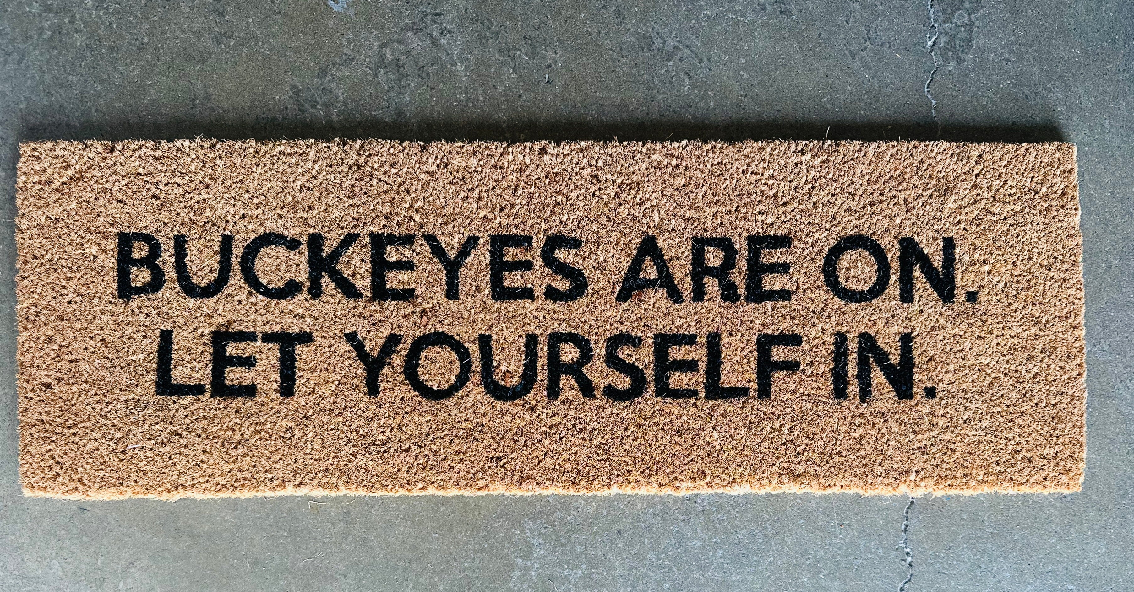 Non-slip game day entry mat for Buckeye fans 30x10
