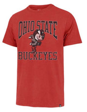 OHIO STATE BUCKEYES VIN RACER RED BIG UPS FRANKLIN TEE BRUTUS LOGO MEN FIT BY ’47 BRAND