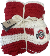 wrapped HIO STATE CABLE KNIT THROW