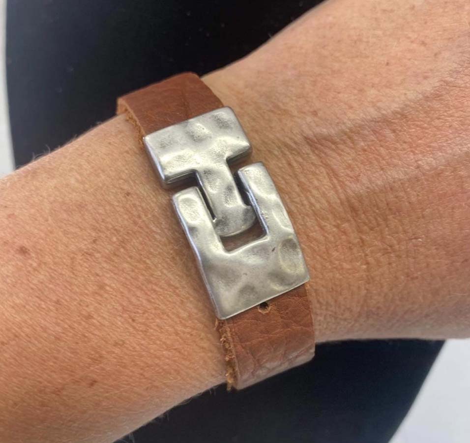 Steel Leather bracelet