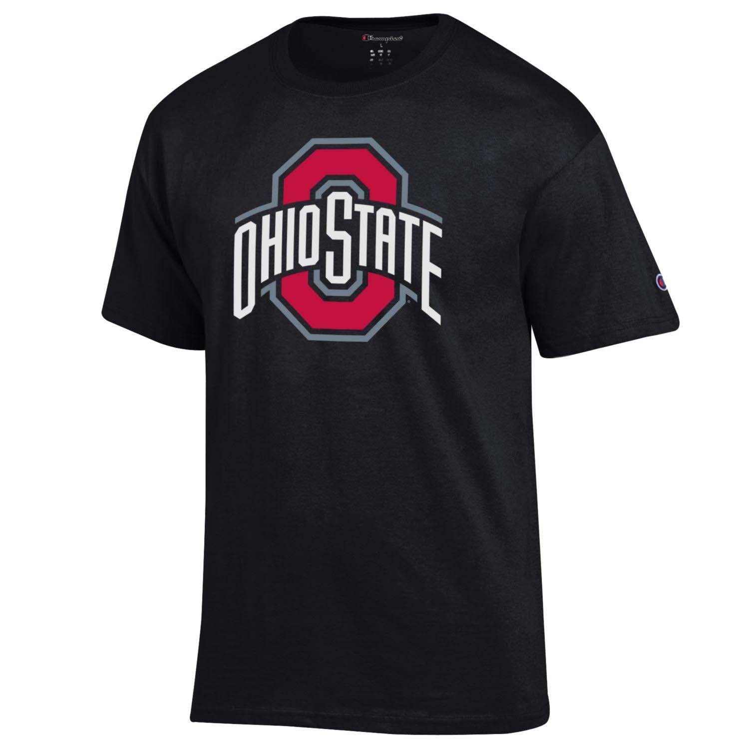 OHIO STATE BLACK TEE SHIRT WITH OHIO STATE LOGO OSU SPORTS FANS OSU ohio-state-black-tee-shirt-with-ohio-state-logo-osu-sports-fans-osu