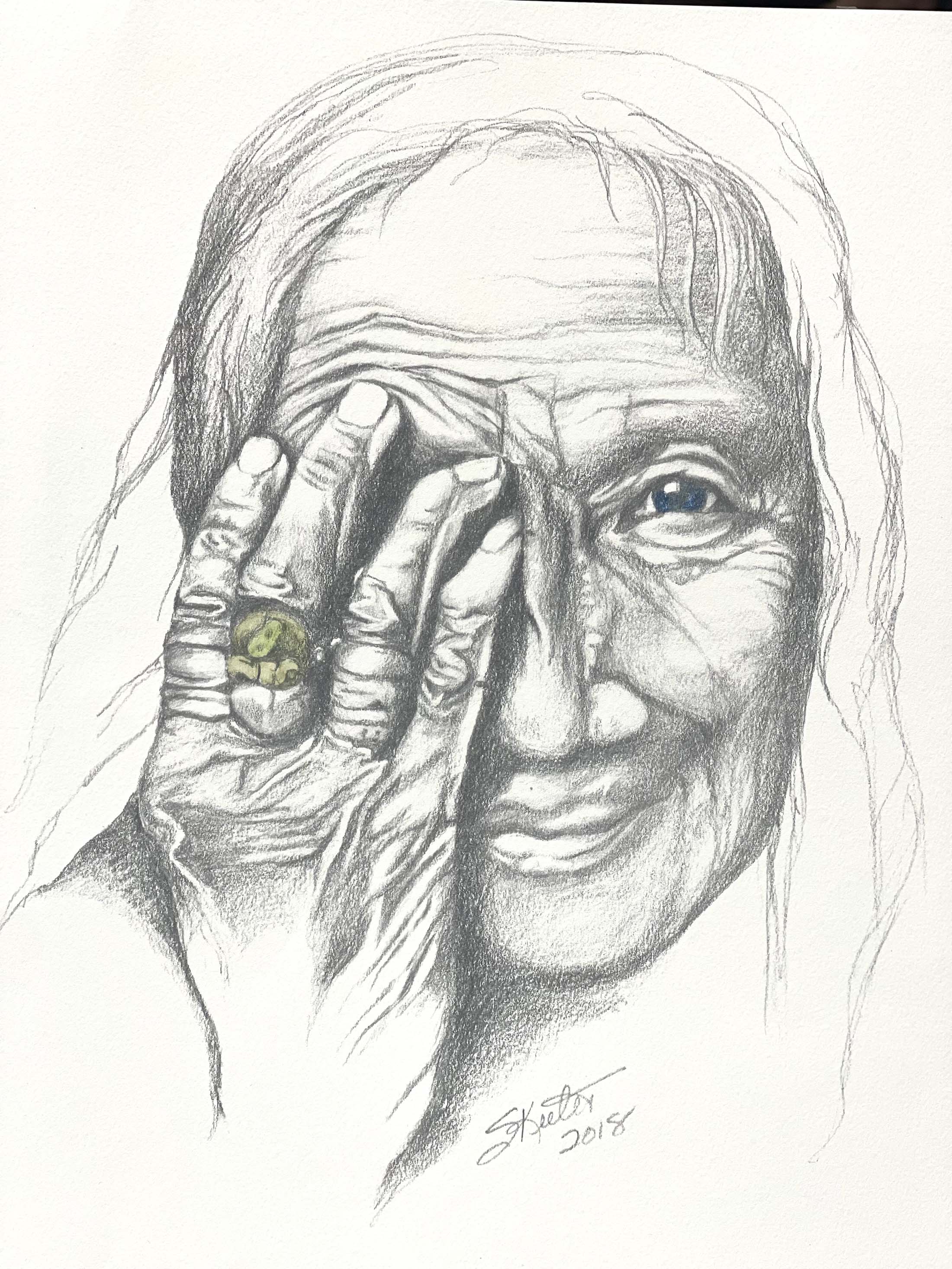 COLORED PENCIL, OLD WOMAN OF THE FOREST