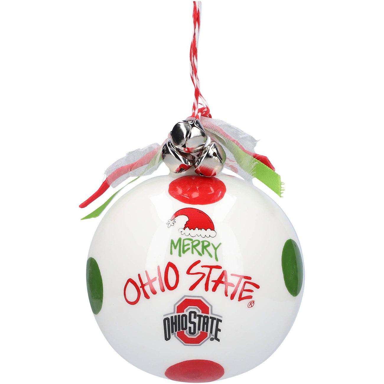 Ohio State Buckeyes Santa Hat Christmas Ornament