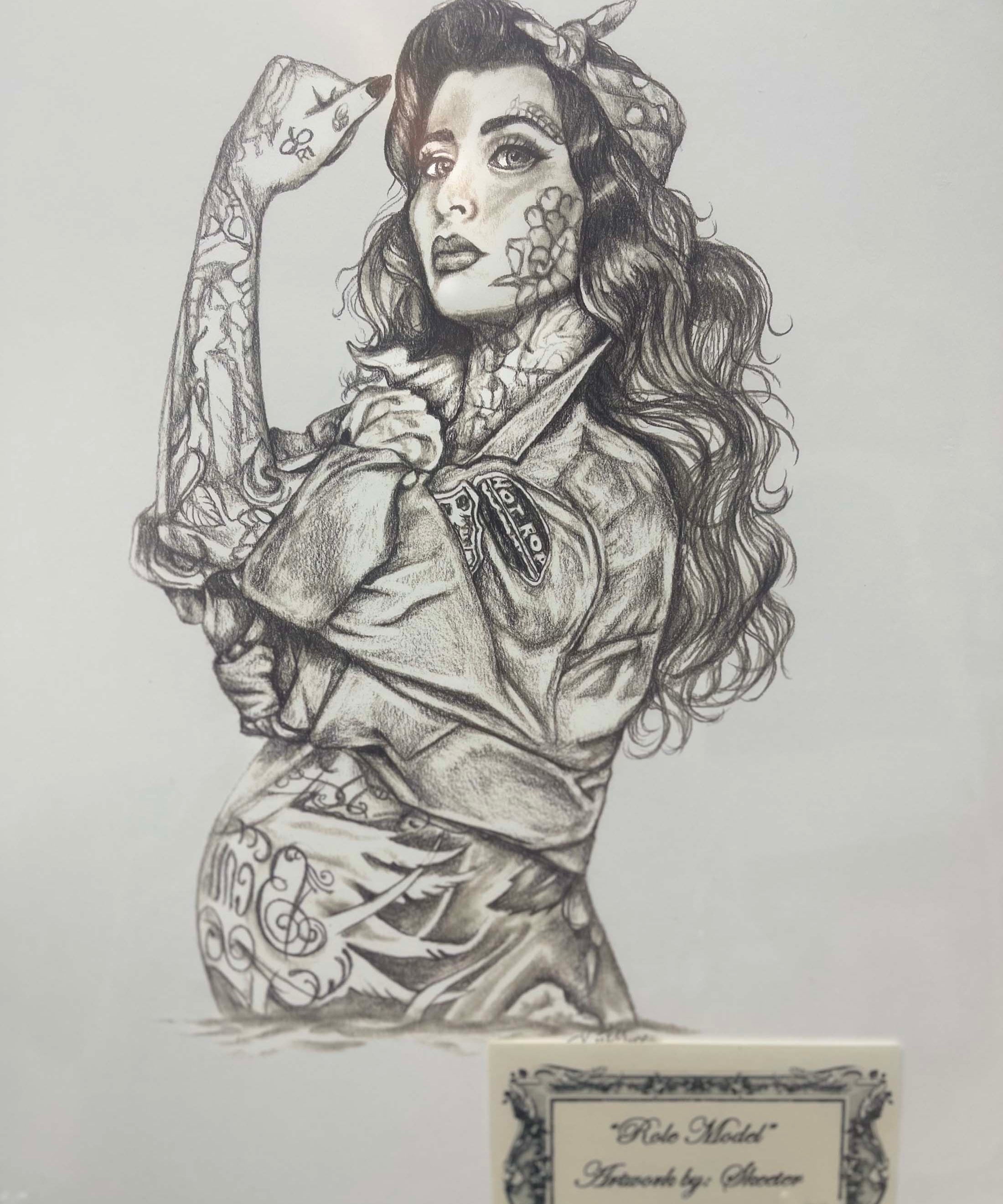 watercolor, women strong, tattoos, jacket