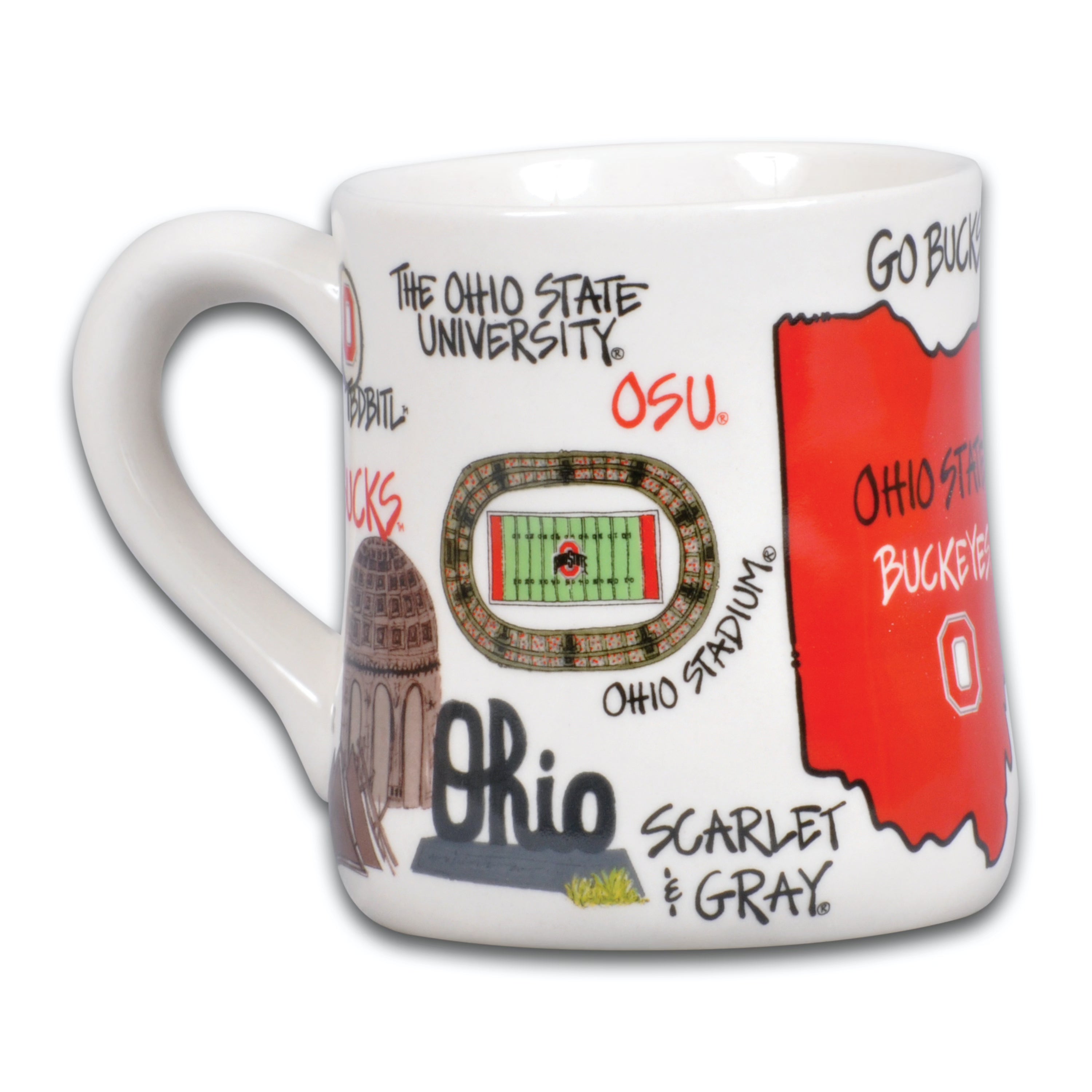 front of Ohio State Ceramic Mug – 20oz