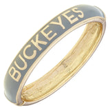 OHIO STATE BUCKEYES SCULPTED ENAMEL HINGE BANGLE – GREY
