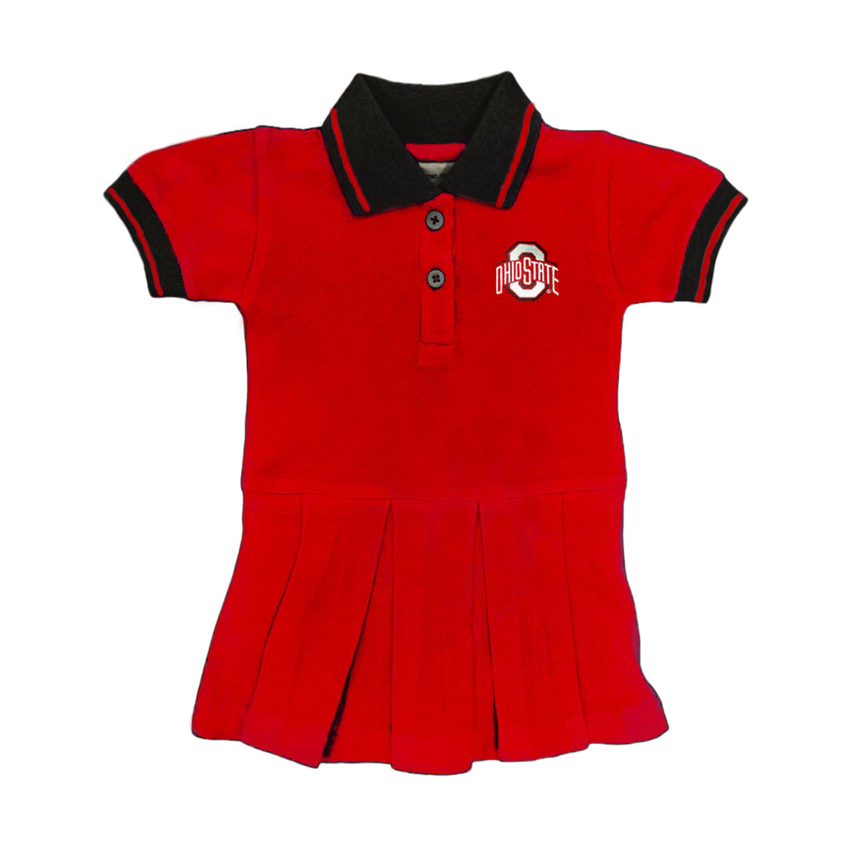 red Ohio State Girls Polo Dress