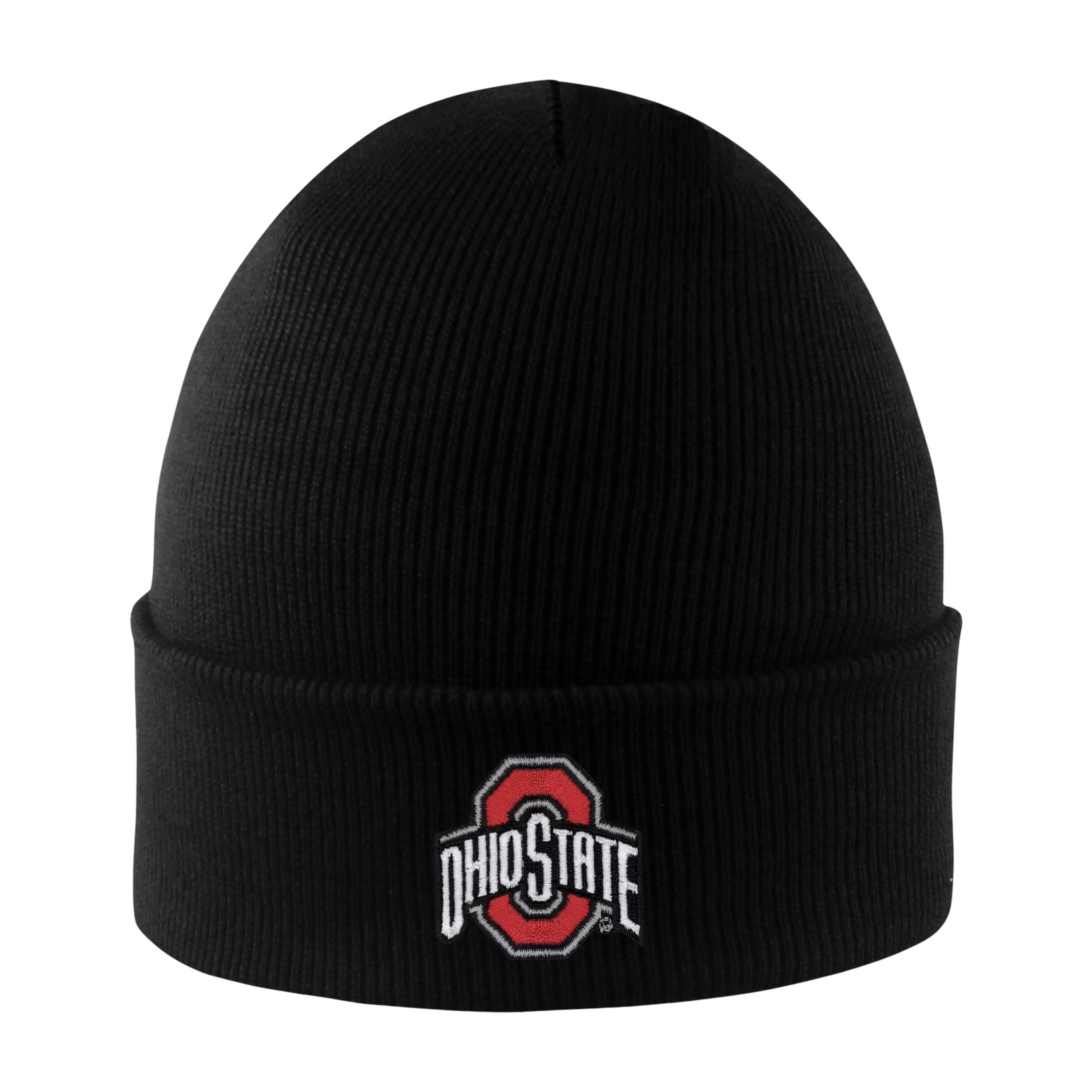 black knit hat with ohio state logo