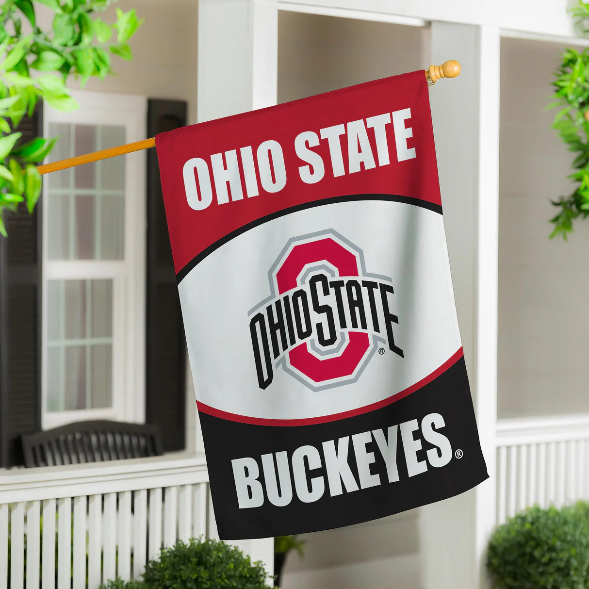 Ohio State large suede flag 29x43 inches with double-sided team logo – outdoor weatherproof banner for game day