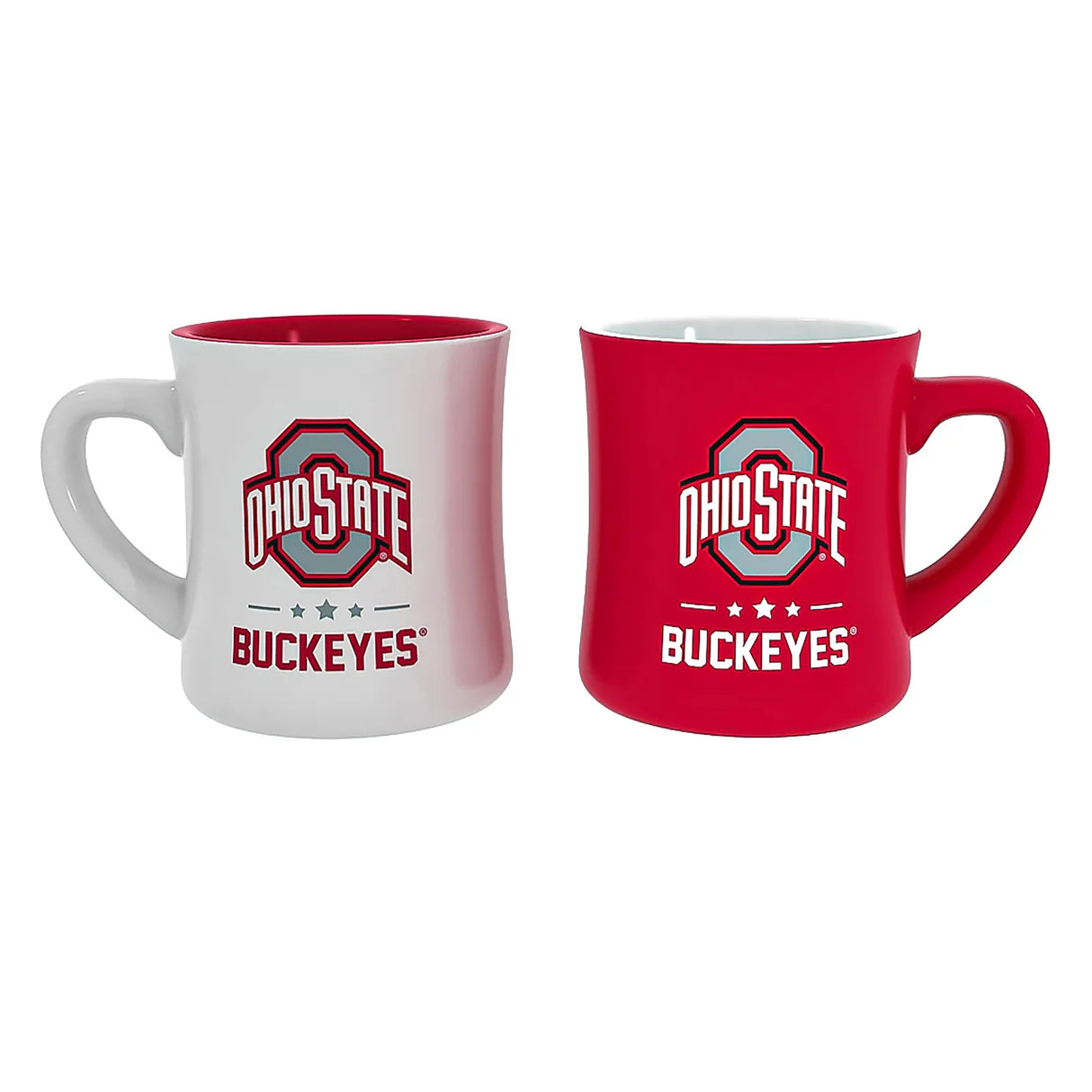 Ohio State University 10oz ceramic cup set with team logo and colors – 2-piece game day mug collection