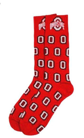 OHIO STATE BLOCK "O" DRESS SOCKS BY DONEGAL BAY RED