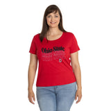 OHIO STATE BUCKEYES SCARLET SCOOP NECK TEE