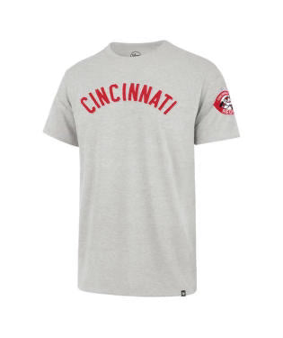 front CINCINNATI REDS COOPERSTOWN RELAY GREY FRANKLIN FIELDHOUSE T MENS