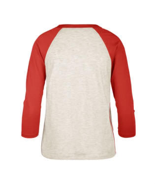 back CINCINNATI REDS OATMEAL RETRO DAZE AVA RAGLAN WOMENS FRANKIE JERSEY