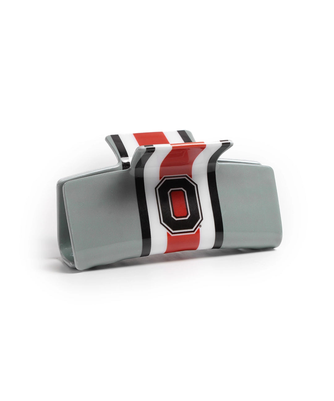 GRAY HELMET STRIPE BLOCK O hair clip