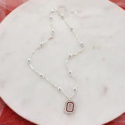 letter block O necklace with beads