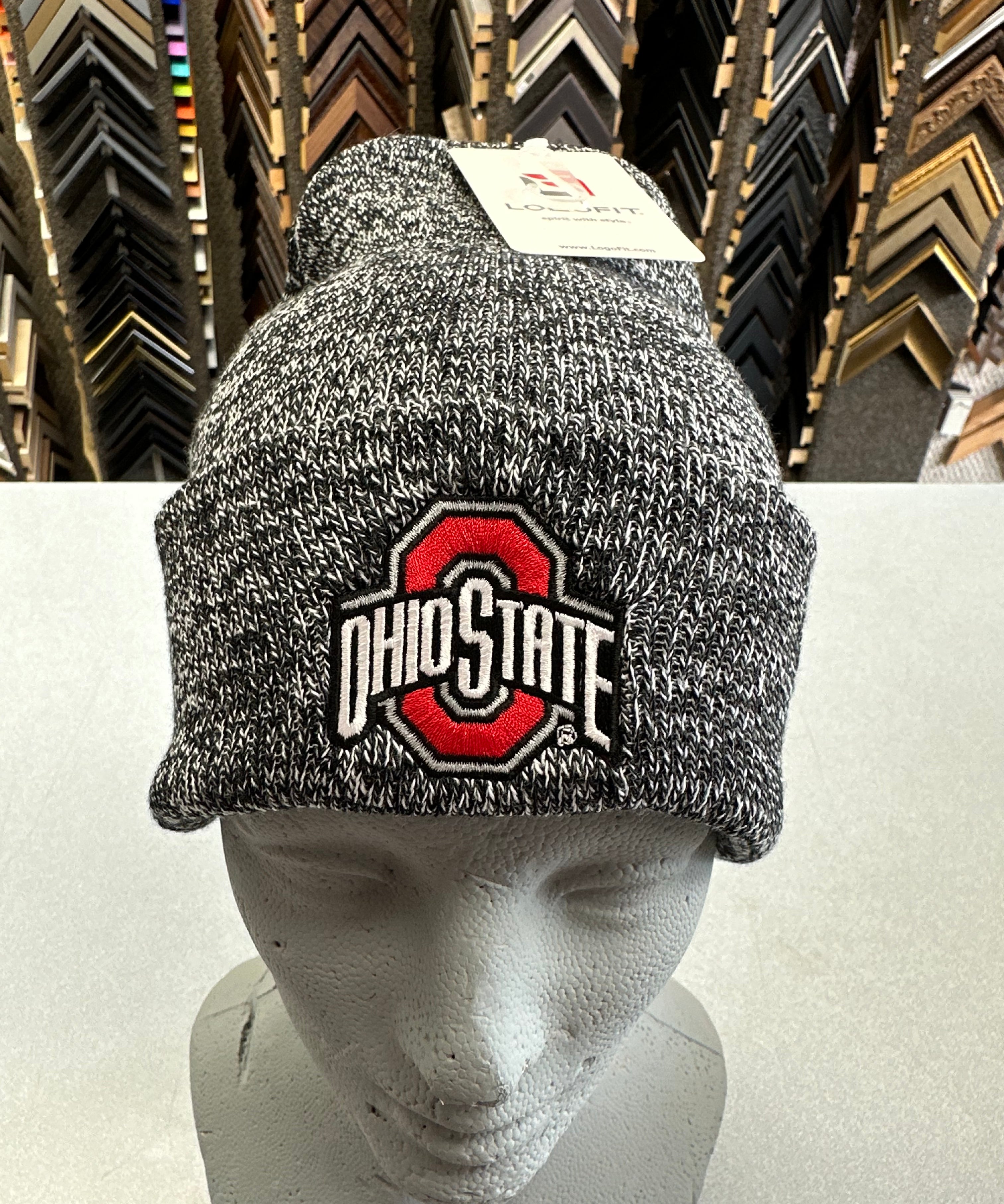 CHILL OHIO STATE UNIVERSITY GRAY KNIT BEANIE WITH CUFF