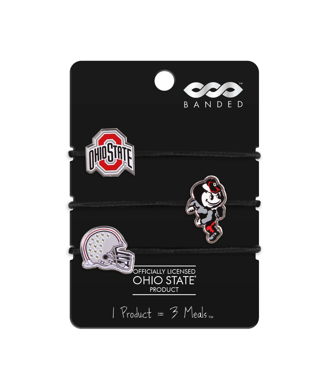 on package, Ohio State Logo, Elastics Hair Bands