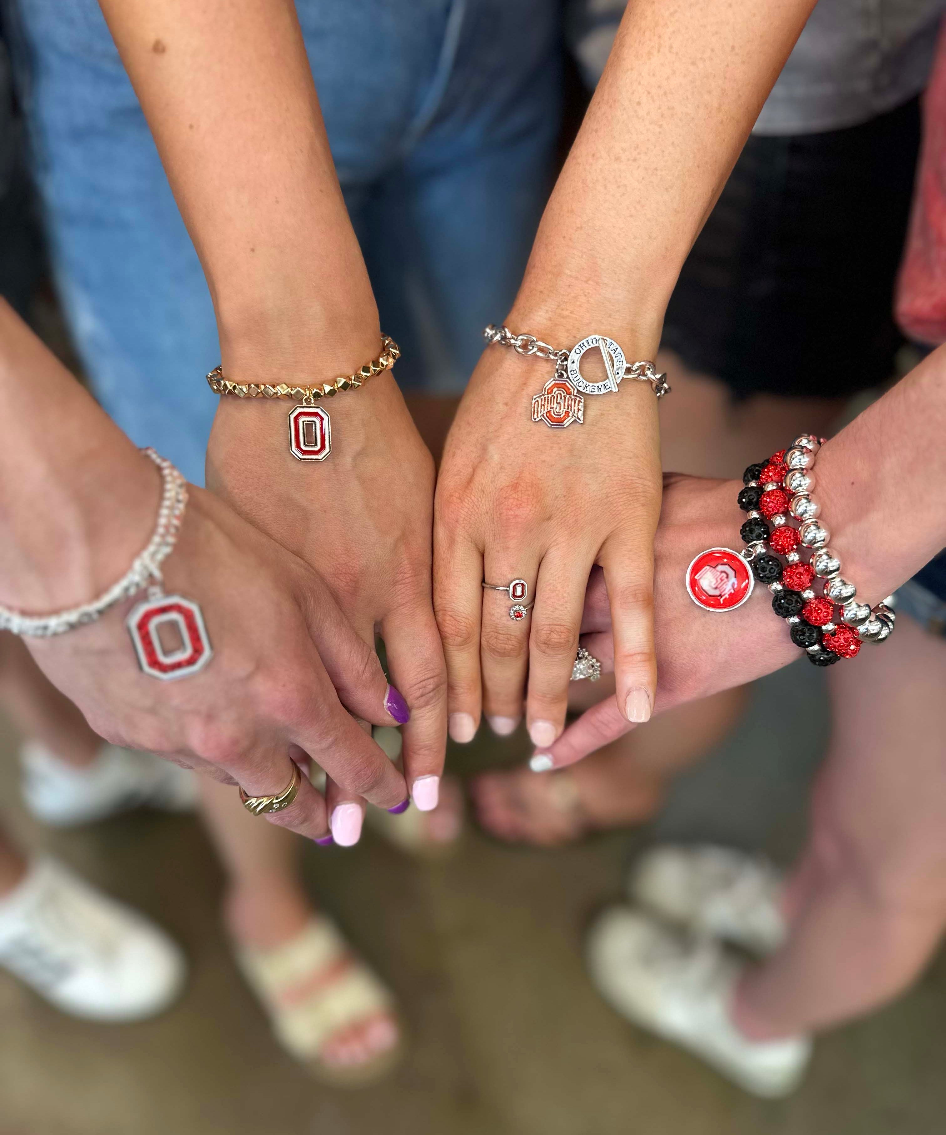 group girls bracelets, ohio state style designs