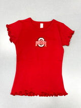 OHIO STATE BUCKEYES GIRLS RUFFLE TEE