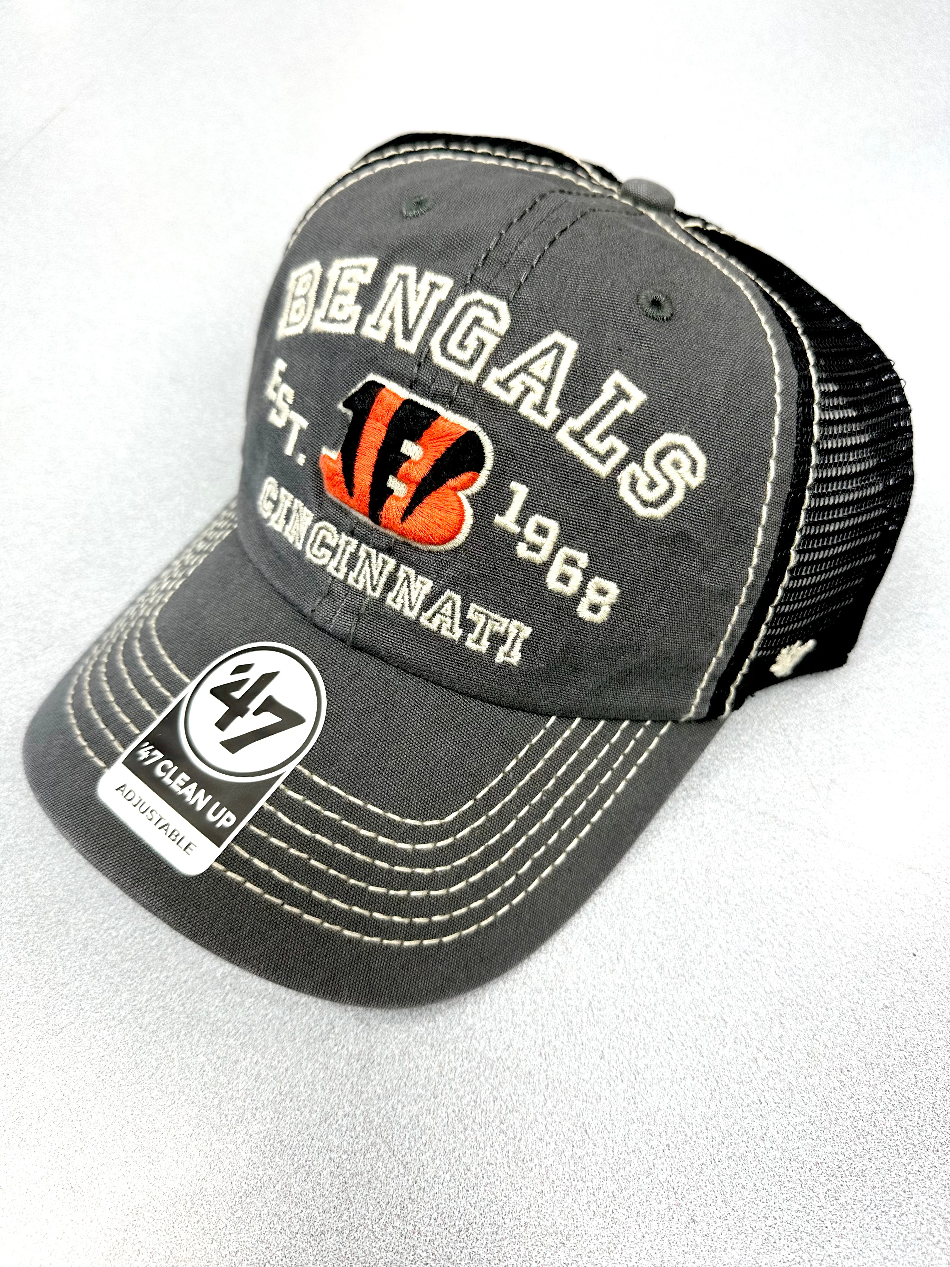 Cincinnati Bengal Charcoal Decatur 47 Clean Up Adjustable Hat