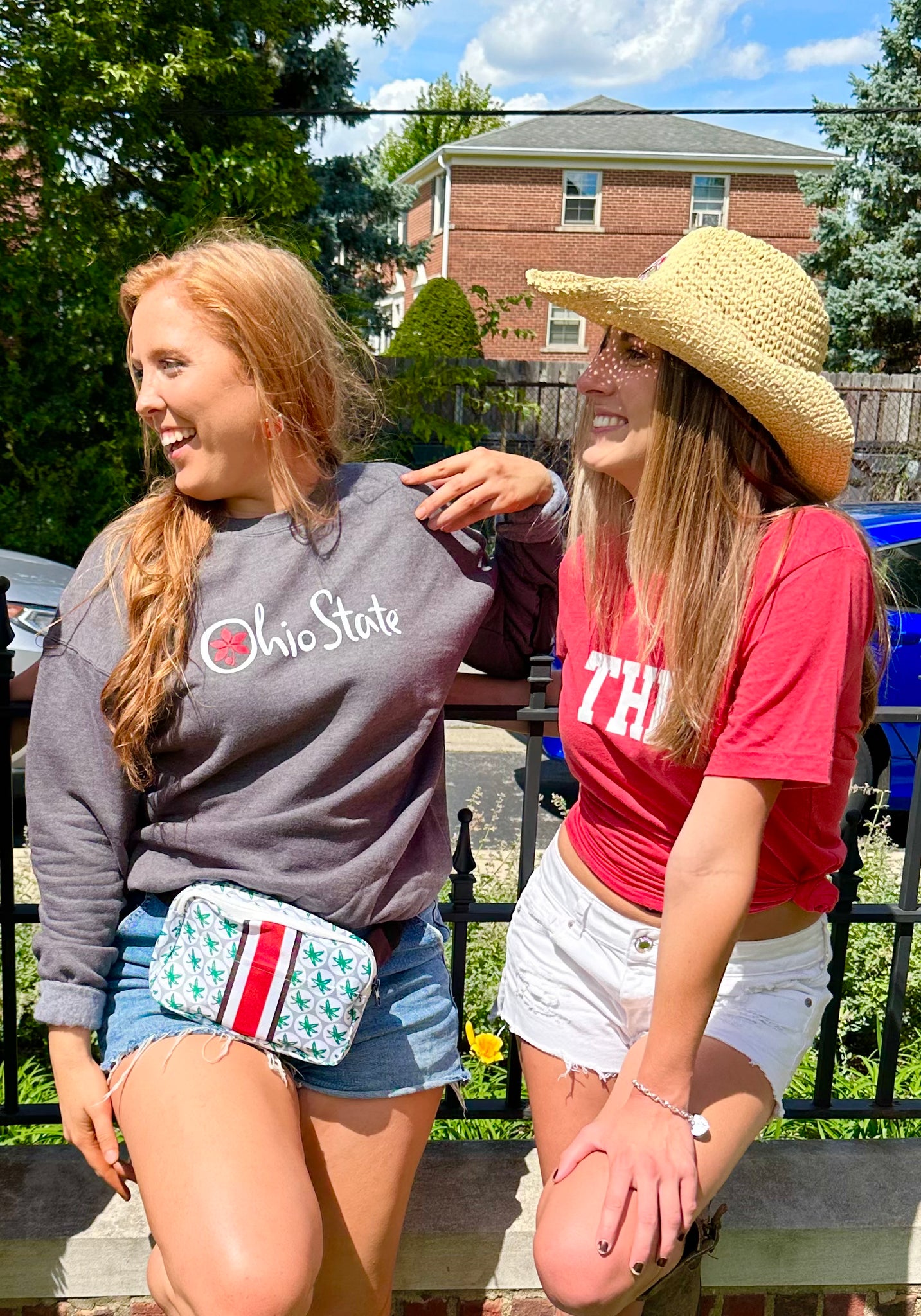 hat with girls college girl wearing THE OHIO STATE UNISEX TEE