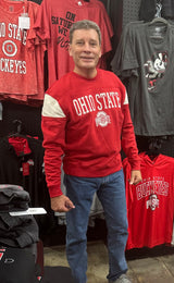 OHIO STATE BUCKEYES RACER RED GROUNDBREAK ONSET CREW MEN CUT BY ’47 BRAND  VINTAGE OLD SCHOOL