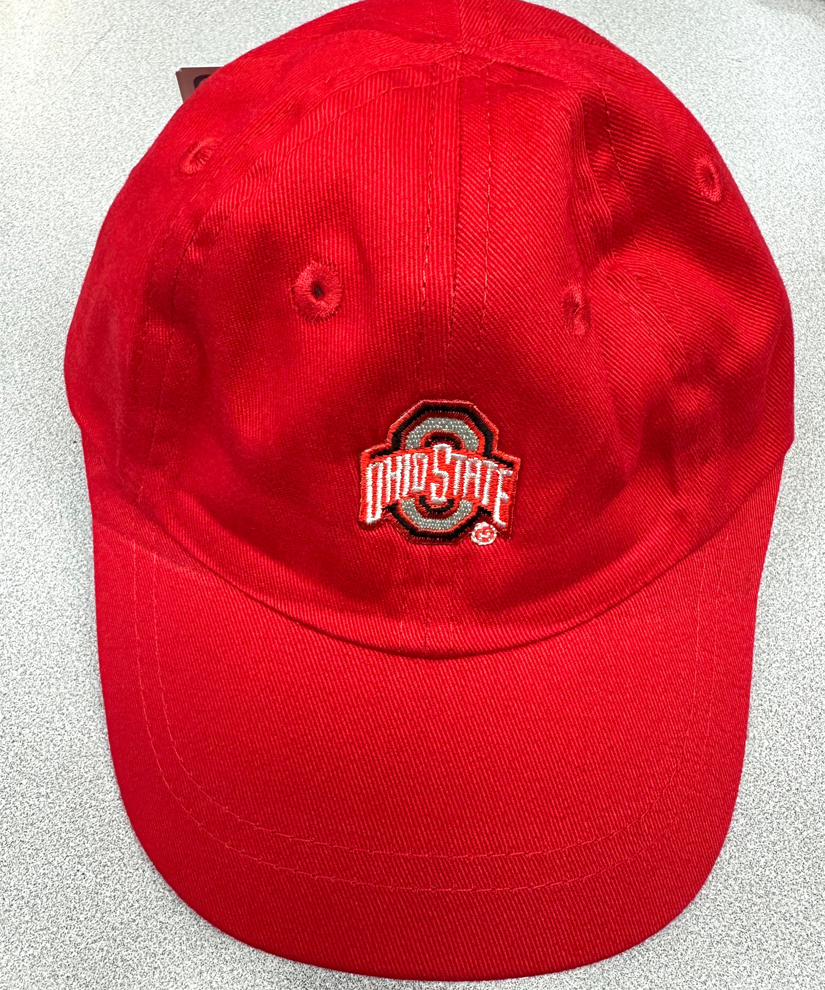 Red Buckeyes baby baseball cap with logo