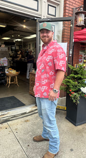 OHIO STATE KEKAI RED HAWAIIAN BUTTON-UP customer at osusportsfans store