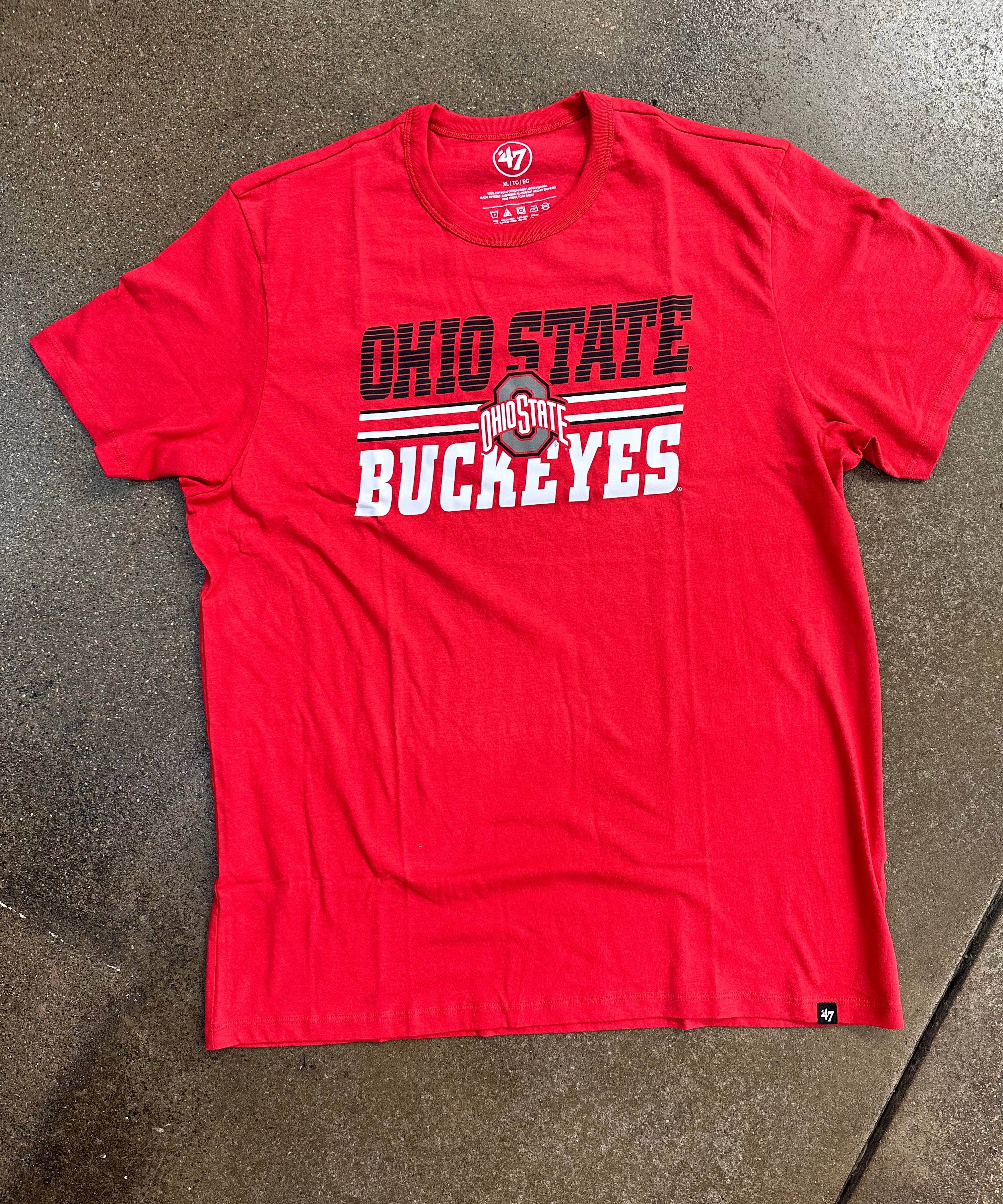 buckeye RACER RED RUN THRU FRANKLIN TEE