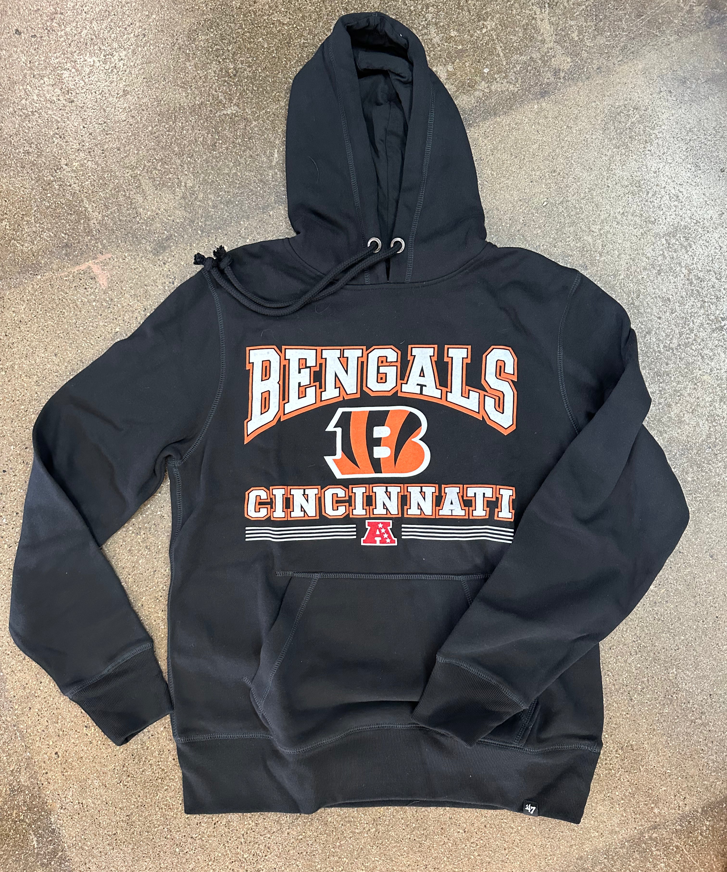 sweatshirt, Cincinnati Bengals Black Brain Freeze Cuff Knit 