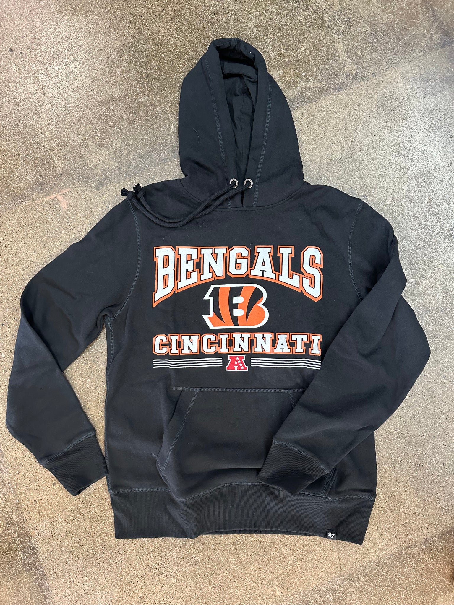 sweatshirt, Cincinnati Bengals Black Brain Freeze Cuff Knit 