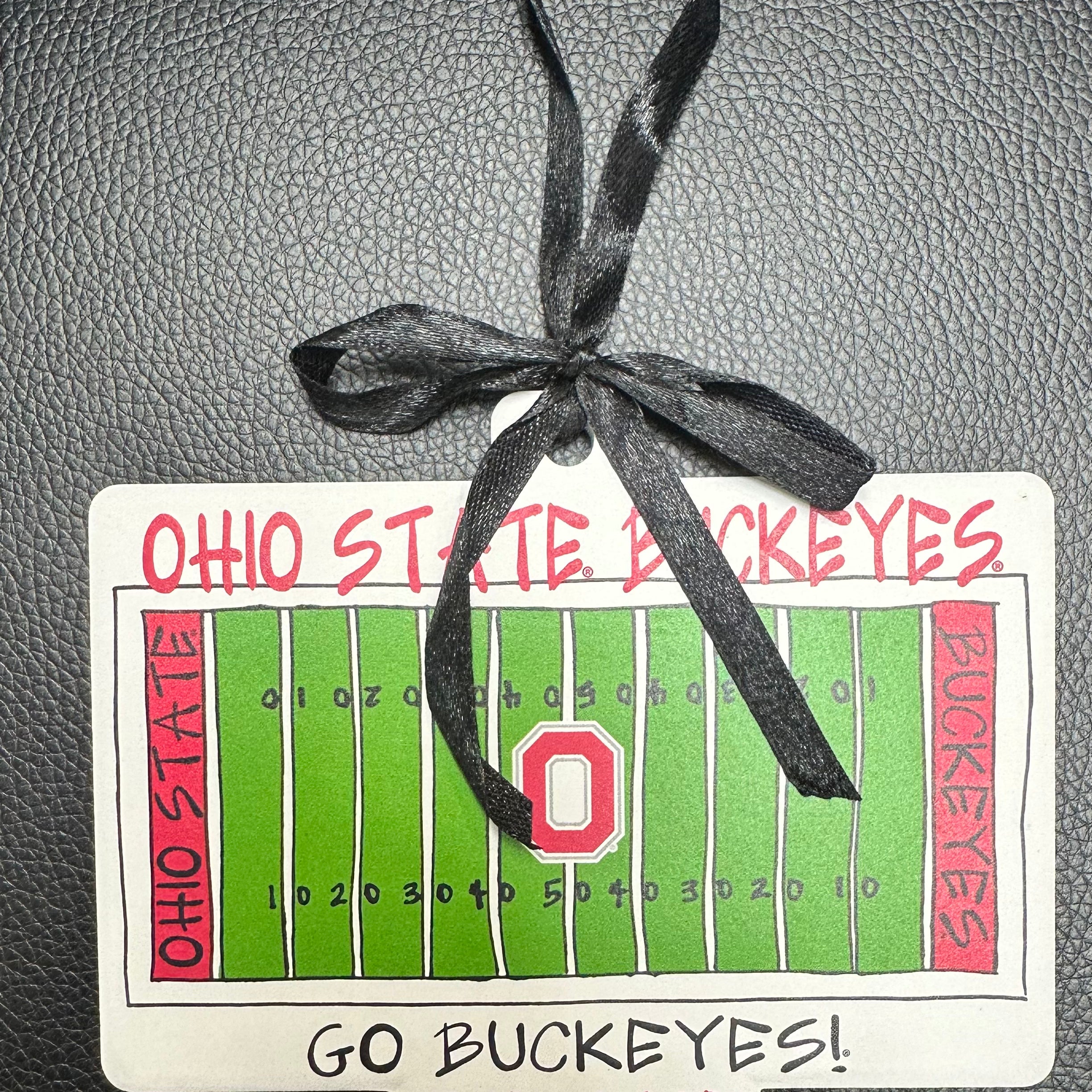 OHIO STATE BUCKEYES FLAT STADIUM CERAMIC CHRISTMAS ORNAMENT