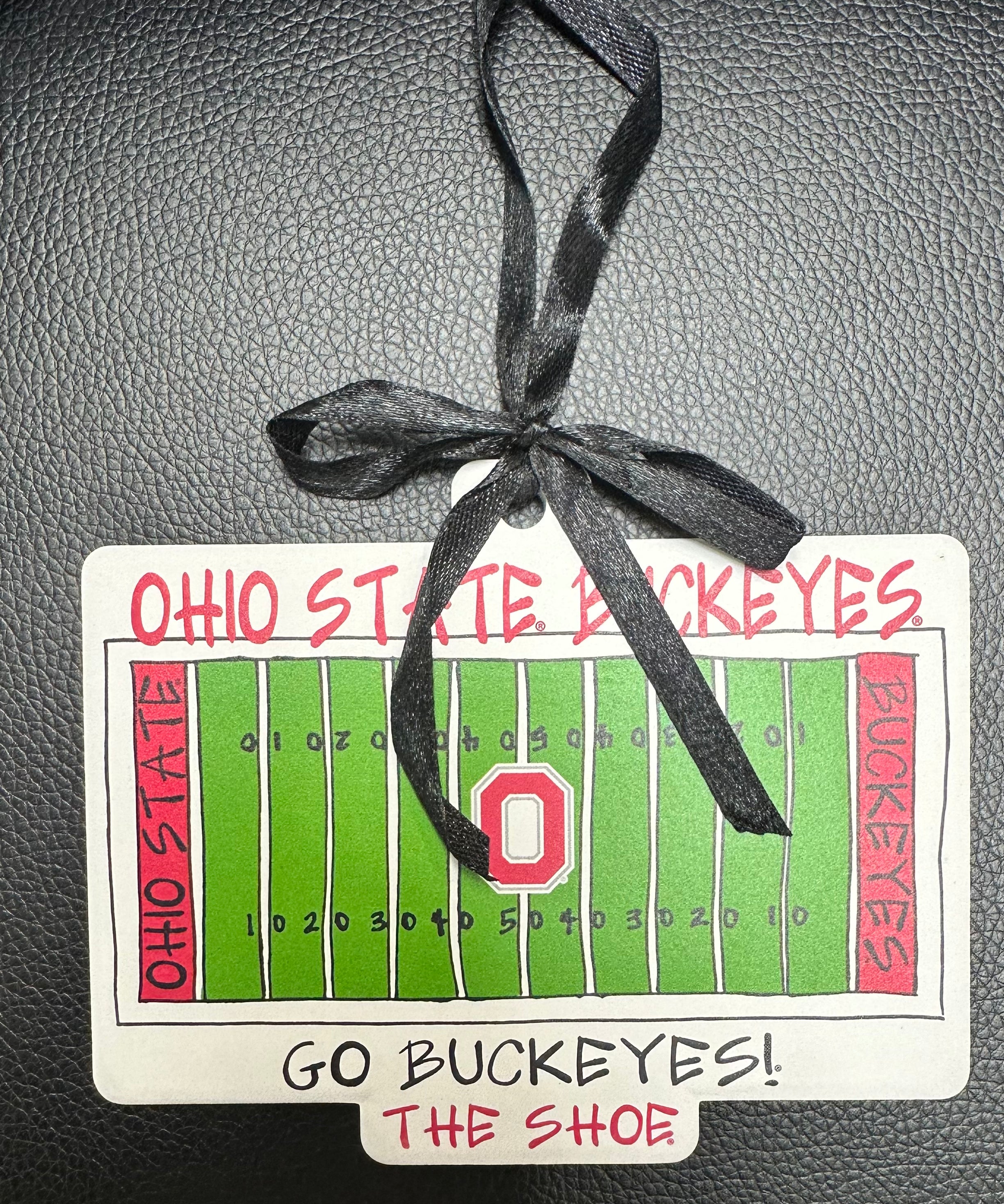 OHIO STATE BUCKEYES FLAT STADIUM CERAMIC CHRISTMAS ORNAMENT