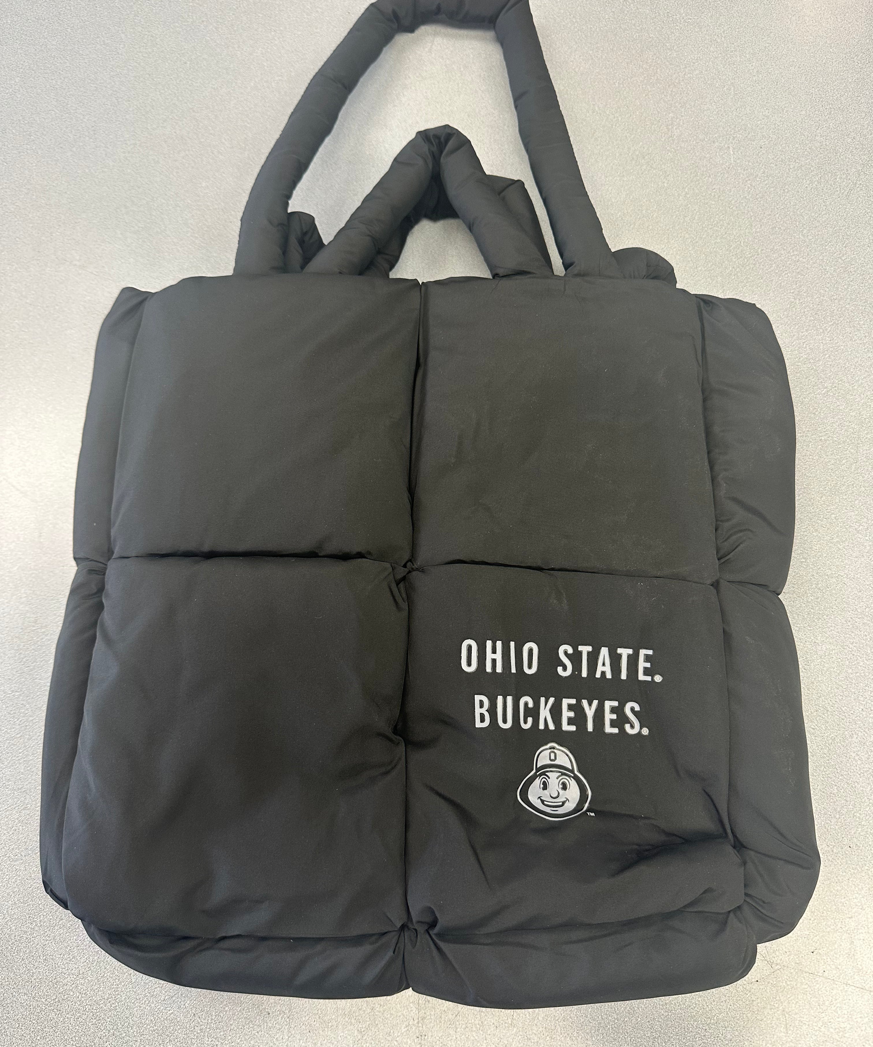 front logo OHIO STATE BLACK PUFF TOTE 