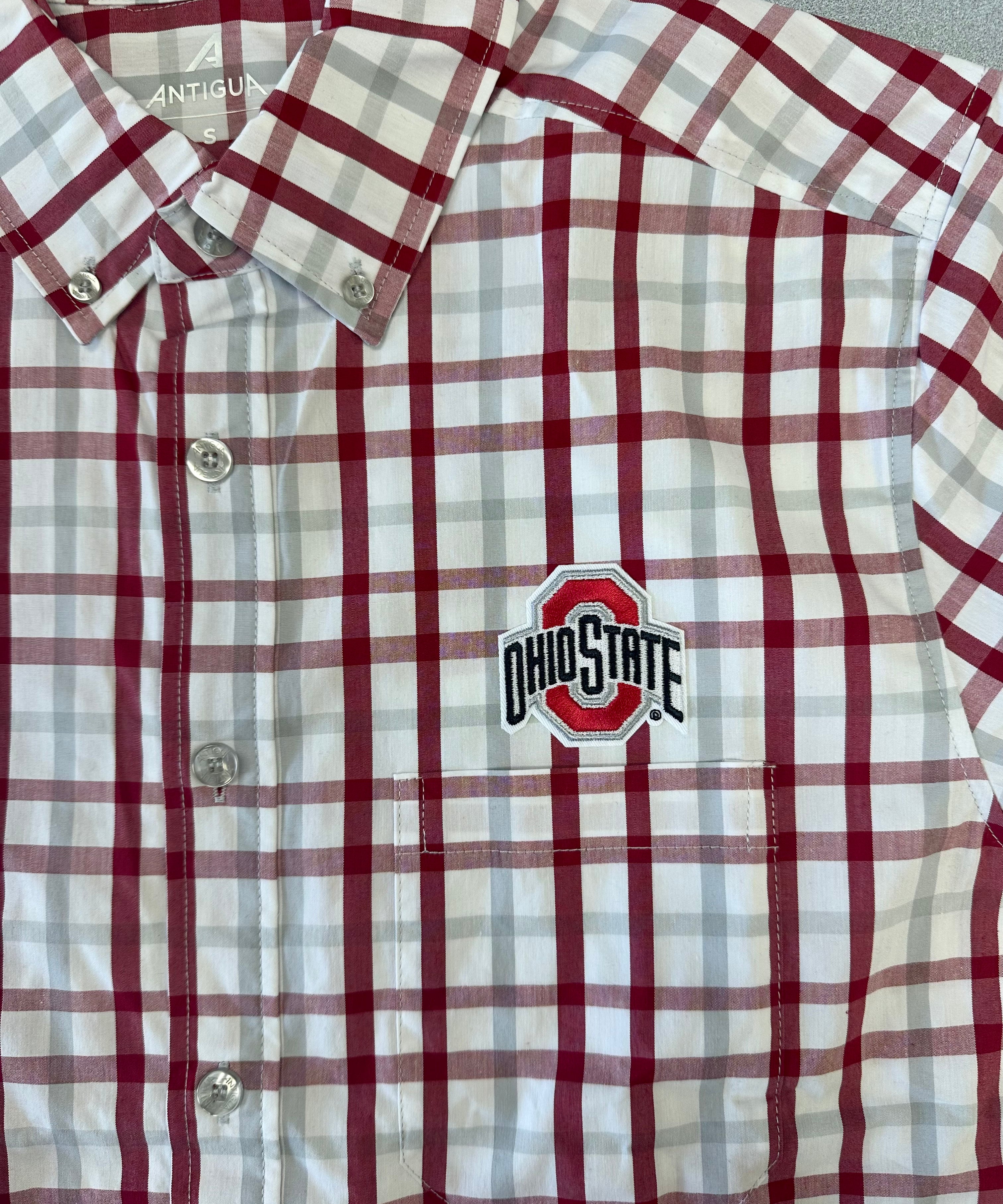 close up - Ohio State Woven Long Sleeve Button-Down