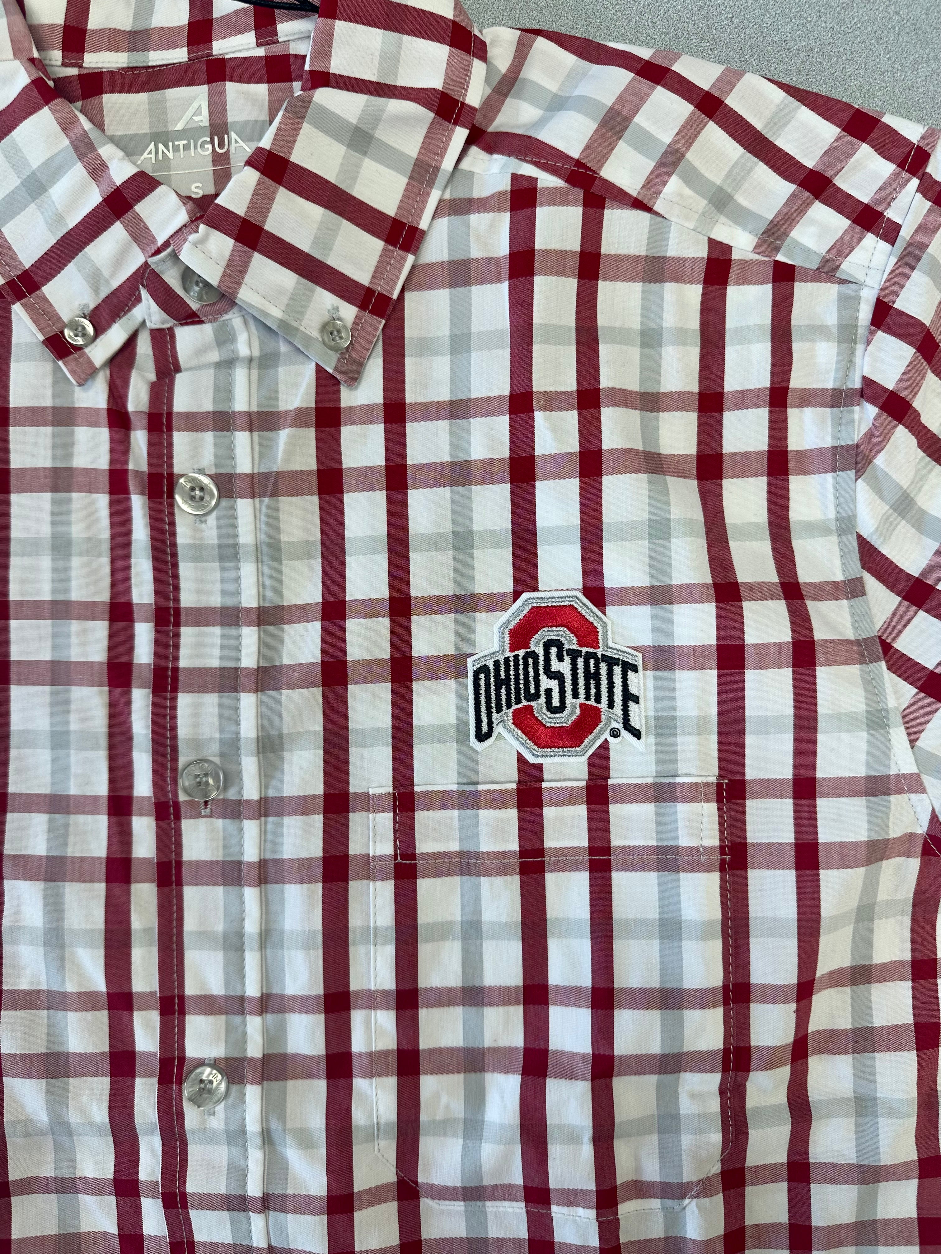 close up - Ohio State Woven Long Sleeve Button-Down