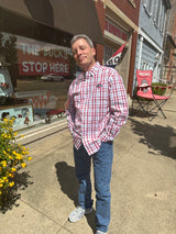 OSU WOVEN LONG SLEEVE BUTTON DOWN CARDINAL
