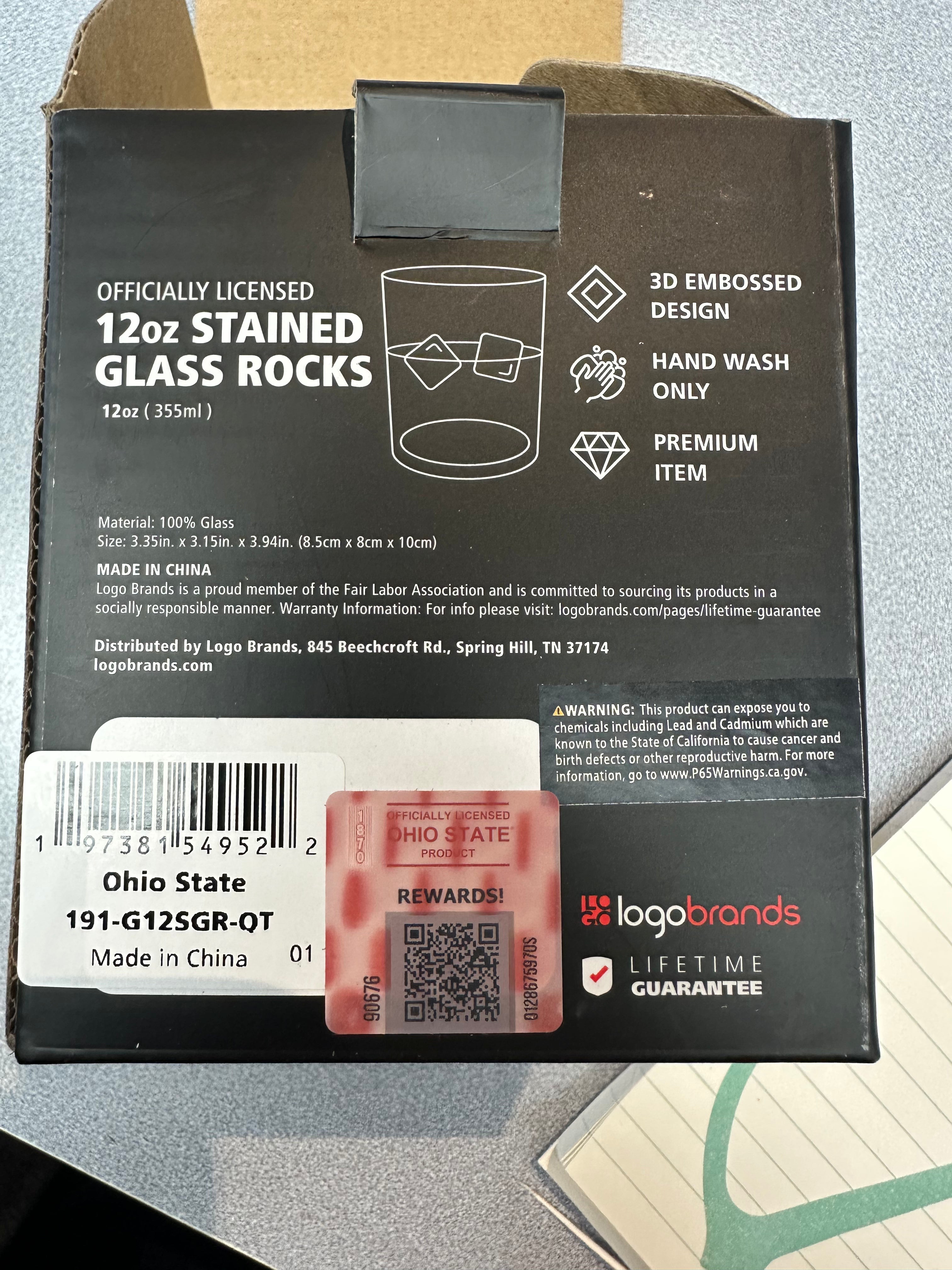 Official Ohio State Buckeyes rocks glass by Logo Brands