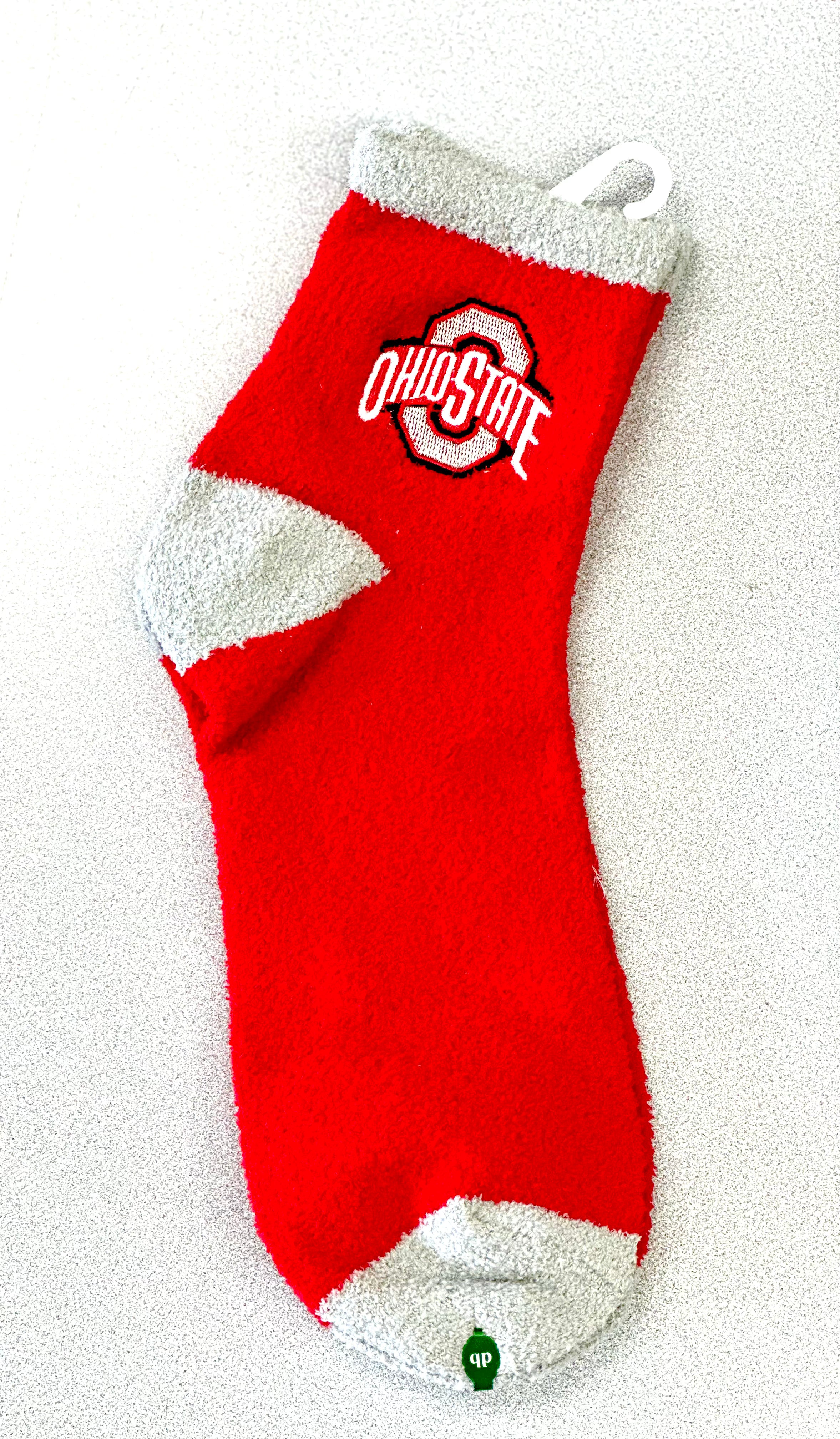 OHIO STATE RED FUZZY SOCKS BY DONEGAL BAY