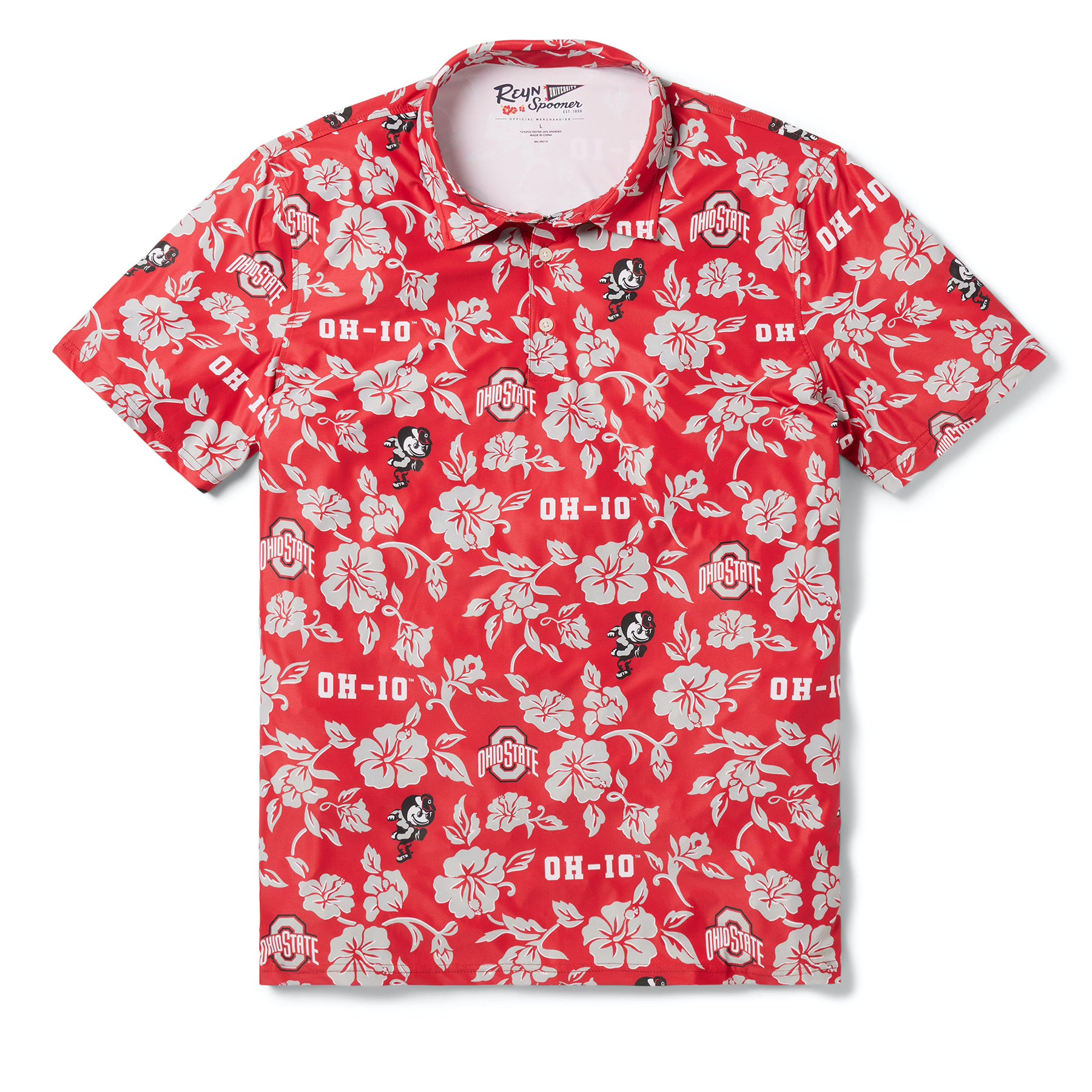 Lightweight red polo shirt for Buckeye fans with moisture-wicking fabric