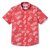 Red Ohio State Hawaiian shirt with Brutus print