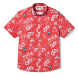 OHIO STATE KEKAI RED HAWAIIAN BUTTON-UP WITH BRUTUS AND LOGO