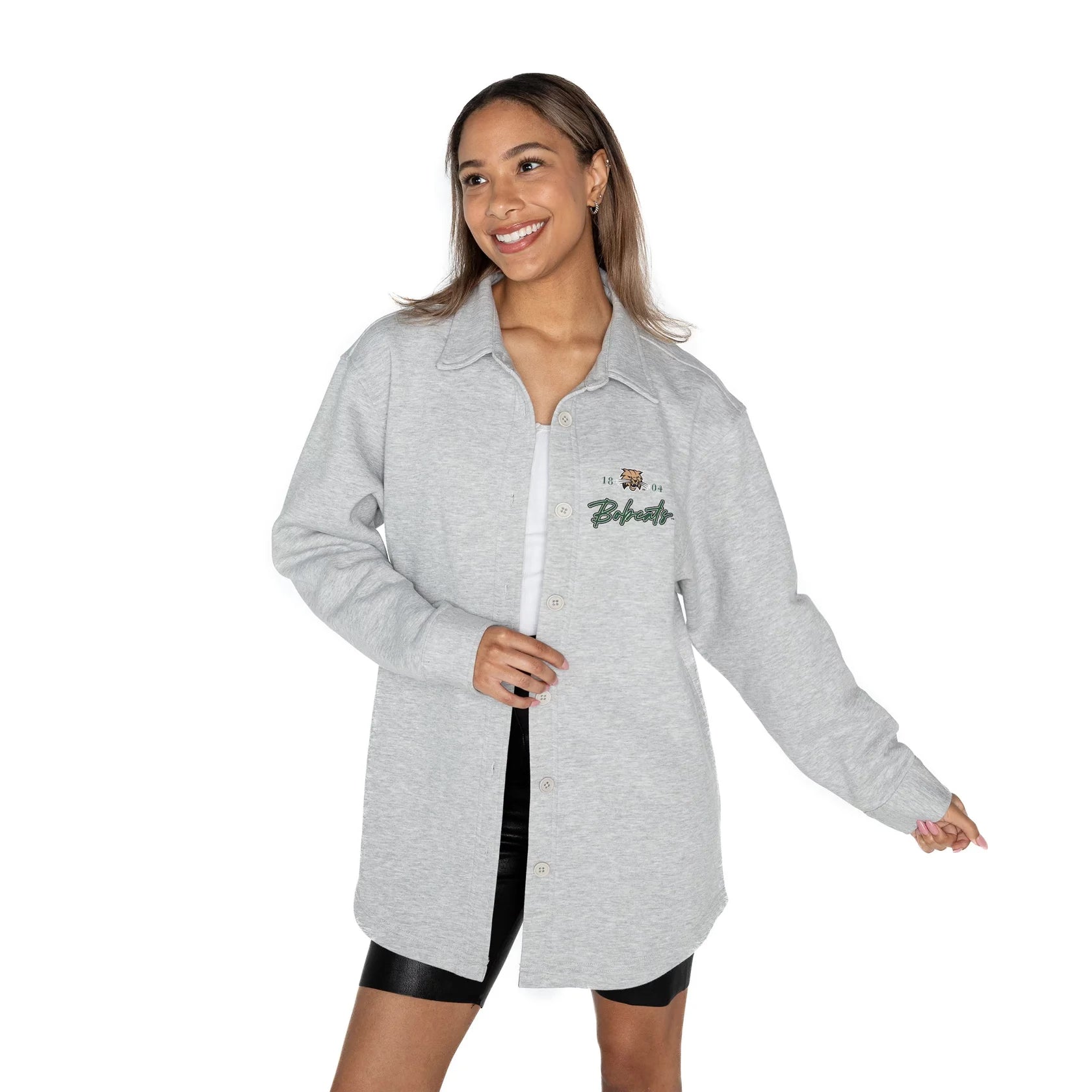 Ohio Bobcats cotton-blend long sleeve collared overshirt