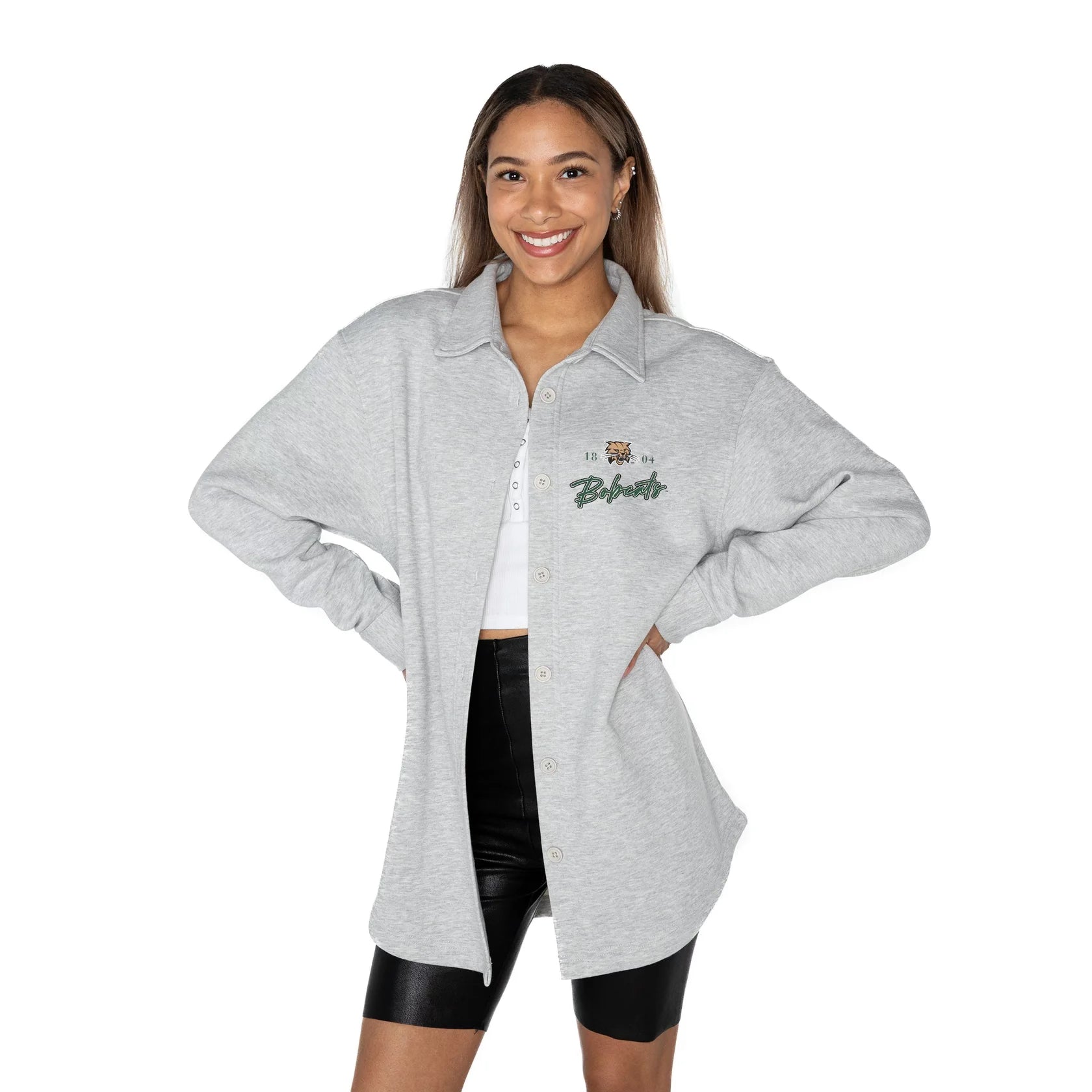 Game day ready Bobcats collared overshirt for fans