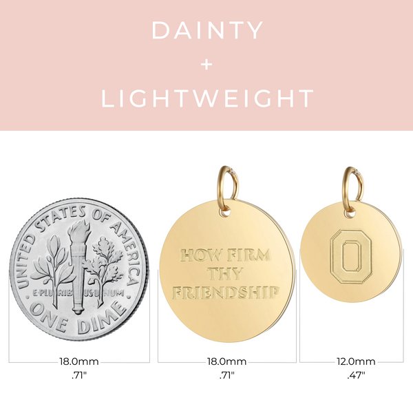 compared to coin OHIO STATE 18K GOLD COATED CHARM NECKLACE